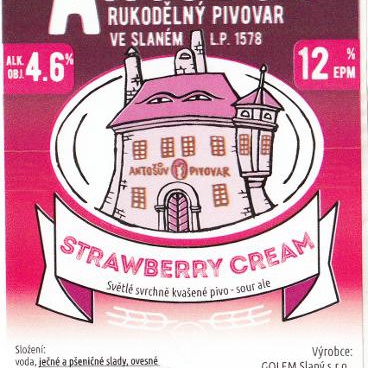 Strawberry cream – Antošův rukodělný piovar, Slaný